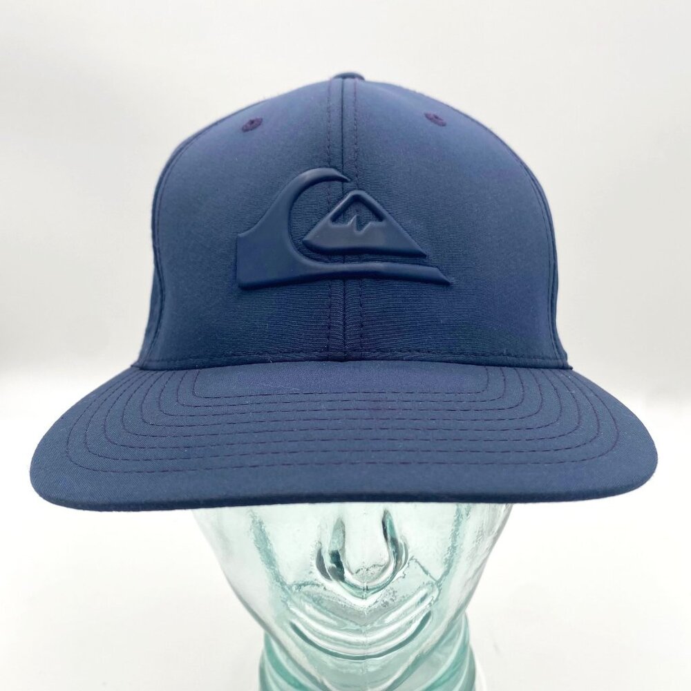 Quiksilver Flex Fit Stretch Hat Blue Logo Cap Men's Size Large/X-Large